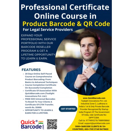 28 Days Professional Online Certificate Course In Product Barcoding (Advanced) For Working Professionals/Legal Service Providers