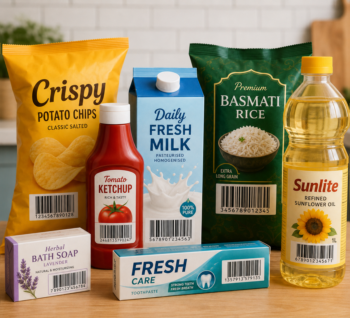 Actual FMCG Product with Barcode